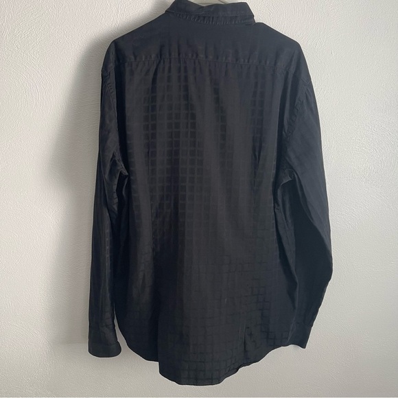 Bugatchi Mens Long Sleeve black window pane shaped fit size large city design - Picture 4 of 11